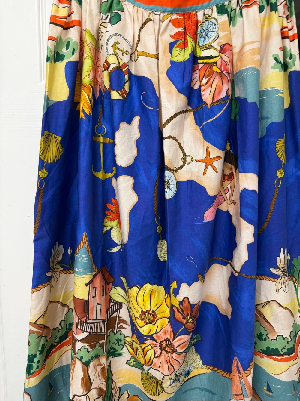 NWT Antonio Melani Sea La Vie Evie Ocean Print Skirt Blue Size 14 - Picture 8 of 14